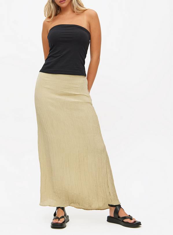 Light Green Crinkle Maxi Skirt 10